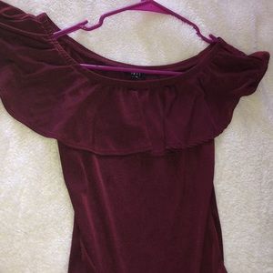 burgundy off the shoulders top